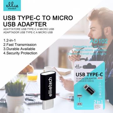 Ellietech AD102 Adaptateur USB Type-C à Micro USB